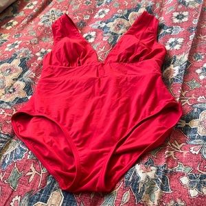 one piece bathing suit.